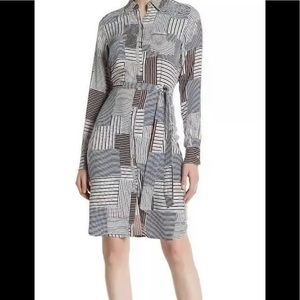Foxcroft Striped Rayon Dress With Belt Size 10/(8)